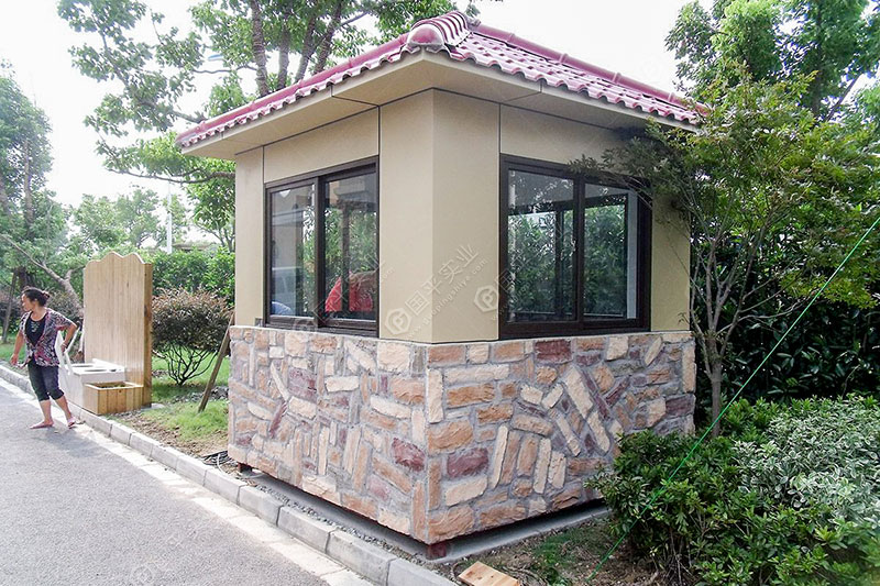 钢挂石材门卫岗亭
